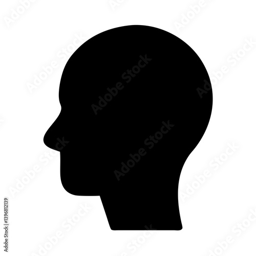 Human Head Side Silhouette Icon Design