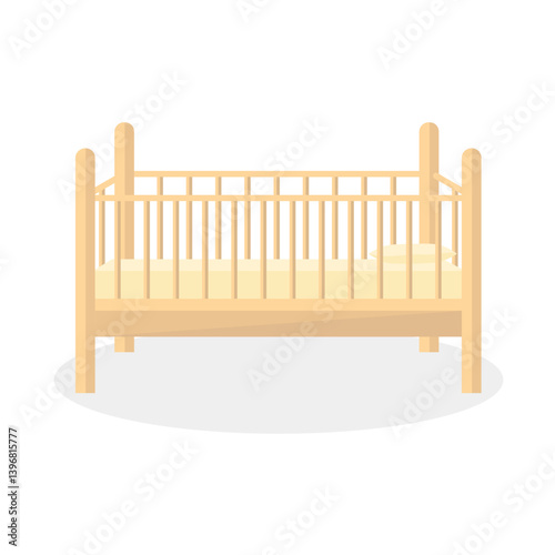 Wallpaper Mural Baby cot icon with railings and pillow. Sleeping furniture concept. Torontodigital.ca