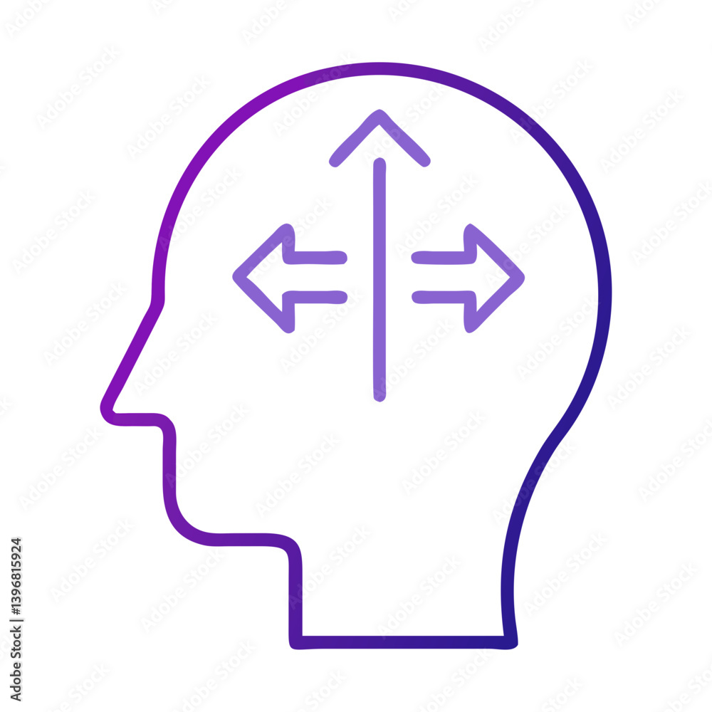 Human Head with Bidirectional Arrows Icon Design Human Head with Bidirectional Arrows Icon Design