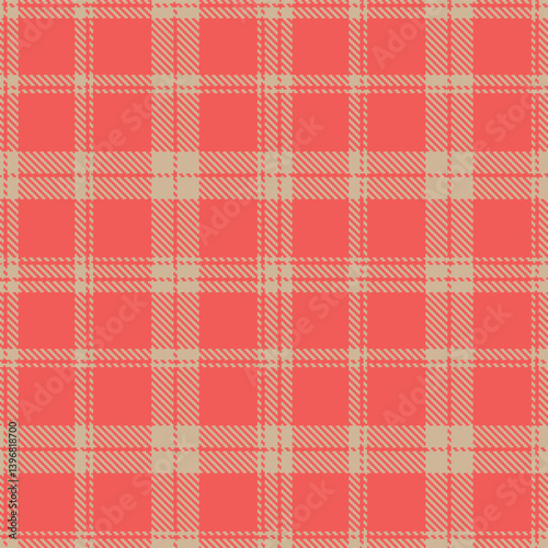 Plaid pattern seamless. Metallic putty & Highland grapefruit Tartan Textile Design. 