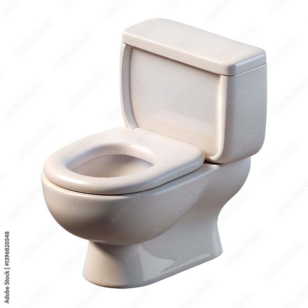 Restroom Fixture: A pristine toilet, a standard fixture in bathrooms, stands ready for use, symbolizing hygiene and convenience. Restroom Fixture: A pristine toilet, a standard fixture in bathrooms, stands ready for use, symbolizing hygiene and convenience.