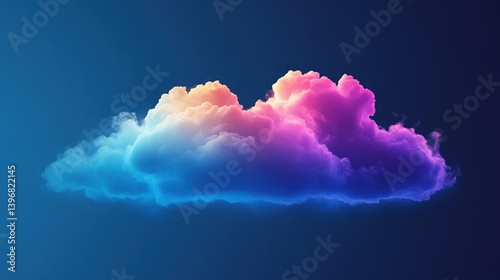 Obraz na płótnie Colorful, vibrant cloud formation against a dark blue sky. w salonie