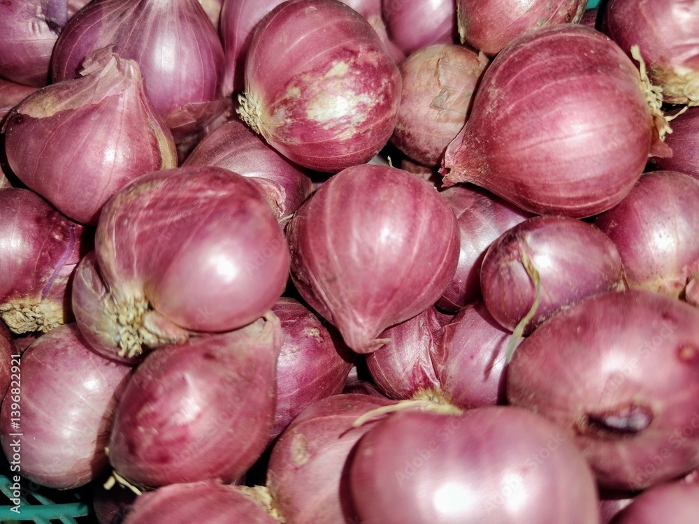 Red onions in the basket. Red onions in the basket.