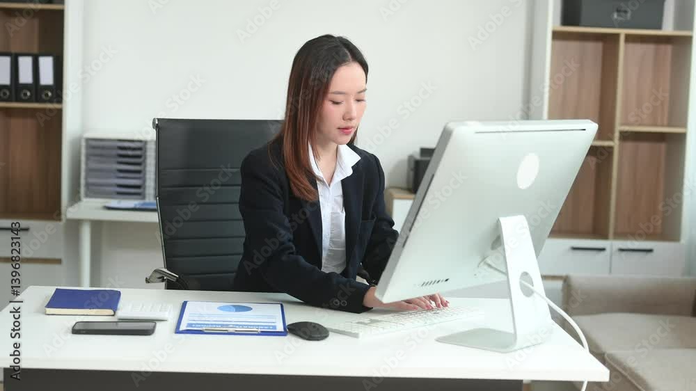 Business woman using tablet and laptop for doing math finance on an office desk, tax, report Business woman using tablet and laptop for doing math finance on an office desk, tax, report