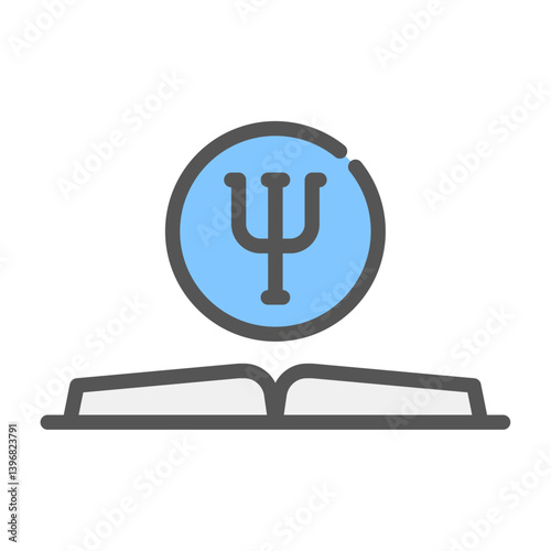 psychology book filled outline icon. psychology color line illustration.