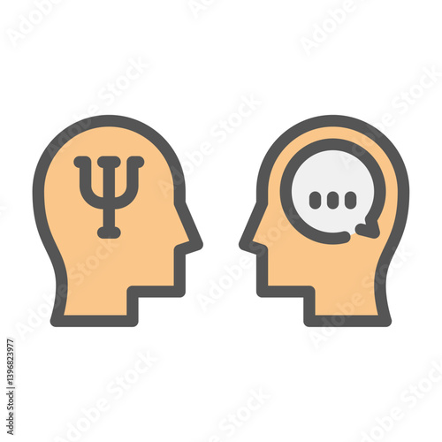 psychotherapy filled outline icon. counseling color line illustration.