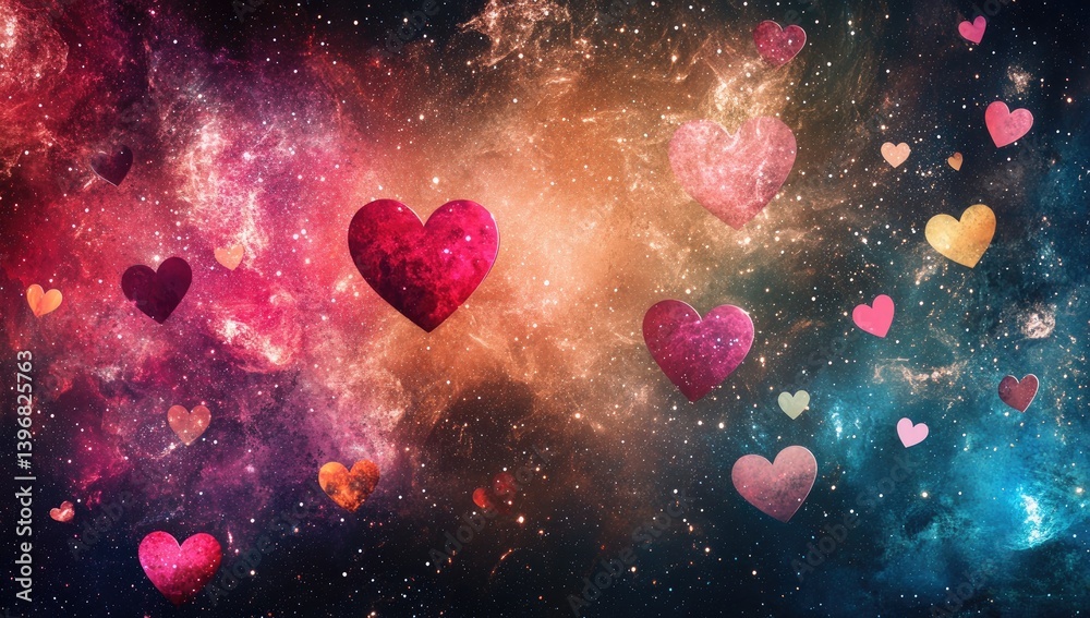 Heart-shaped cosmos, a colorful space filled with love. Heart-shaped cosmos, a colorful space filled with love.