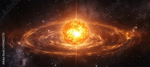 Obraz na płótnie Sun orbit rotation. Science galaxy astronomy. Generative AI technology.
w salonie