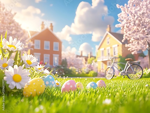 Easter Village Scene