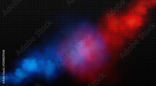 Red vs blue light smoke on black background. Vector realistic illustration of abstract color mist clouds battle, epic fight concept, fire and cold power resistance, boxing match design, overlay effect