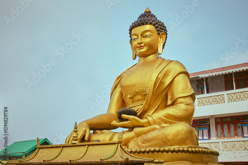 Statue of Buddha in Tashi Dargyaling monastery (Tamang monastery) in Darjeeli...