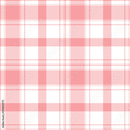Elegant Seamless Tartan featuring Mellow blush and Autumn white Textile Design