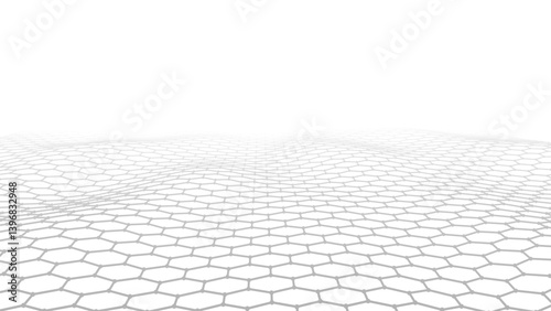 Abstract background neural network. Vector perspective grid on white background. 3D vector illustrations.