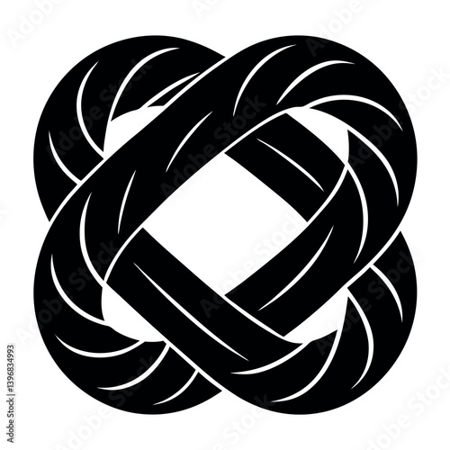 Obraz na płótnie Silhouette-of-a-pretzel-knot bold-twisted w salonie