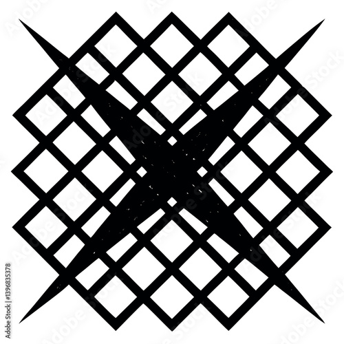 Obraz na płótnie Silhouette-of-a-square-grid-pattern sharp. w salonie