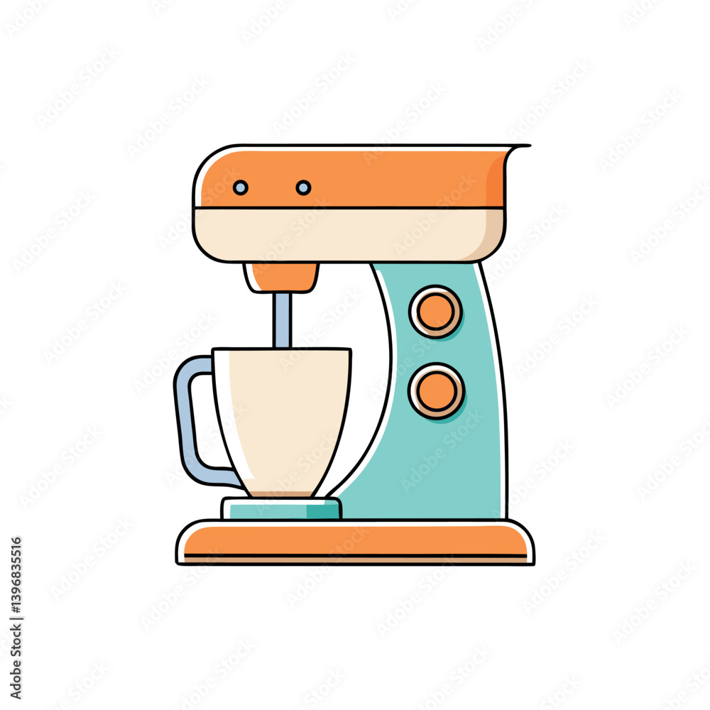 Mixer-grinder-minimalist-design-with-a-white background.