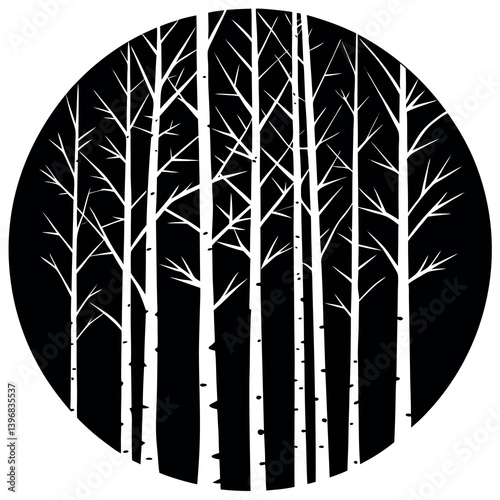 Obraz na płótnie vector tree silhouette w salonie