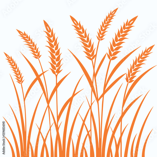 Obraz na płótnie Orange-grass-shapes-no-background w salonie