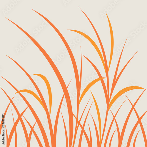 Obraz na płótnie Orange-grass-shapes-no-background w salonie