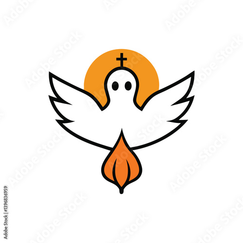 holy spirit pentecost sunday vector greetings with dove in light