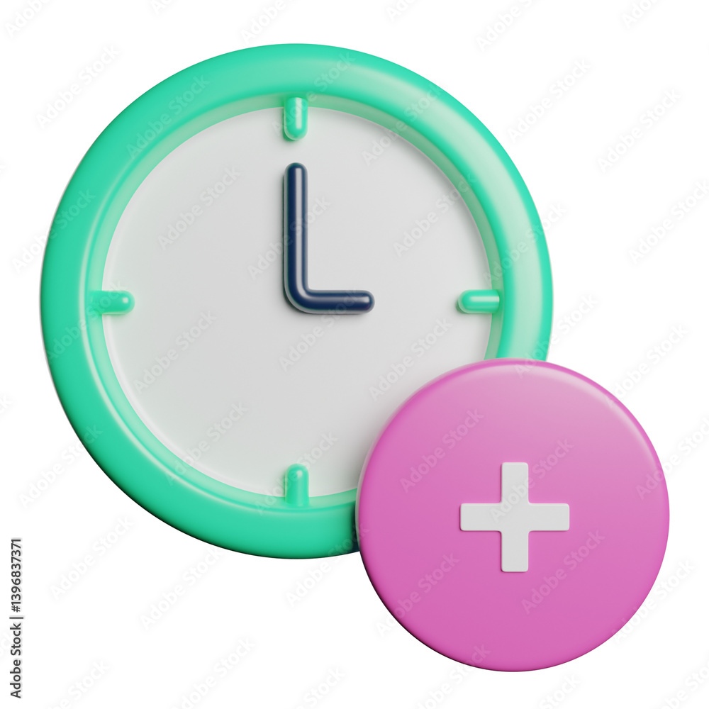 Fototapeta premium Add Plus New Clock