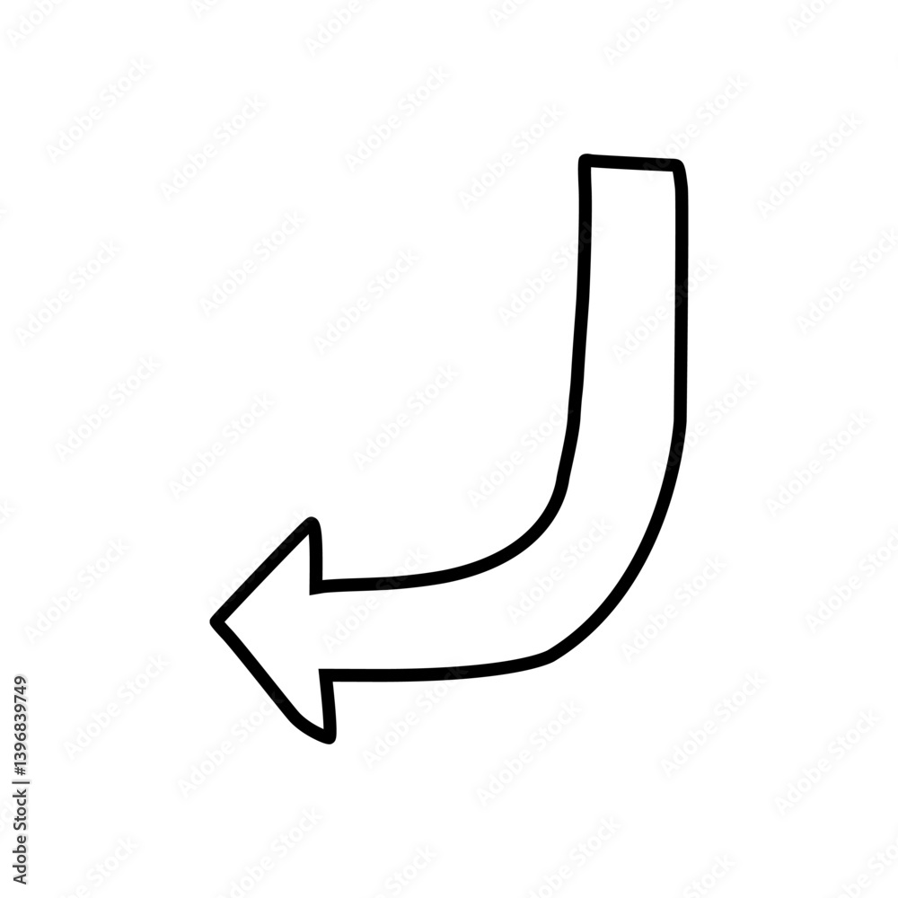 Arrow icon vector. Hand drawn arrow illustration sign. Hand drawn sketch elements.