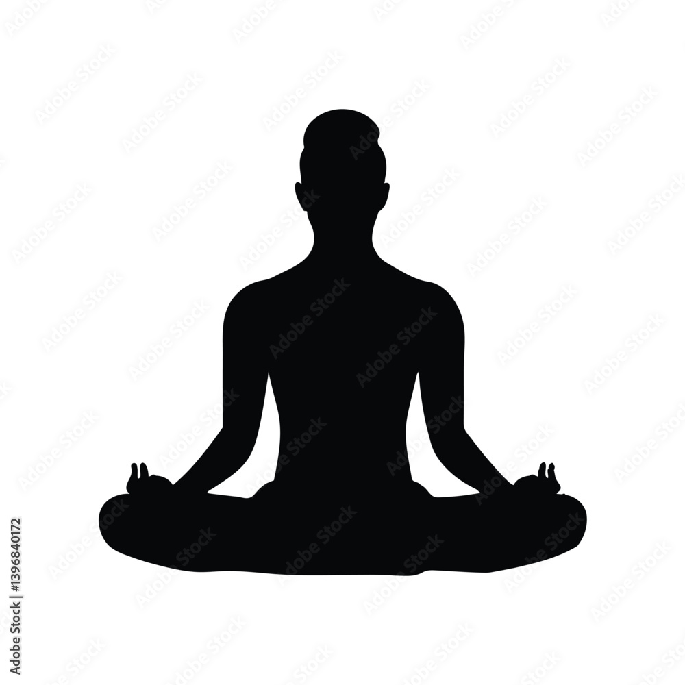 Man doing yoga icon clipart symbol black silhouette Man doing yoga icon clipart symbol black silhouette