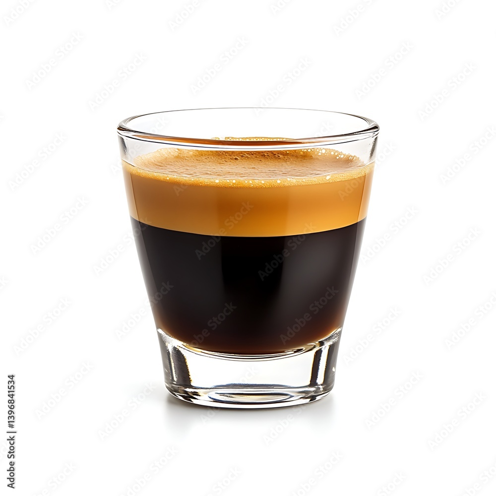 Rich Brew: A vibrant shot of espresso, showcasing its layered composition within a clear glass. This image presents the dark intensity and inviting crema. Rich Brew: A vibrant shot of espresso, showcasing its layered composition within a clear glass. This image presents the dark intensity and inviting crema.