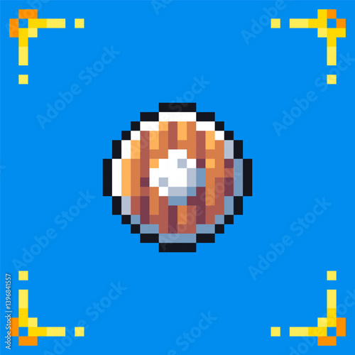 Pixel art icon shield for rpg retro game