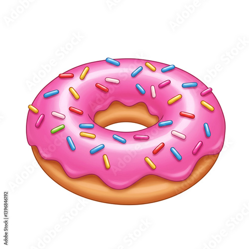 Donut pink frosted sprinkle donut bakery dessert sweet food pastry delicious