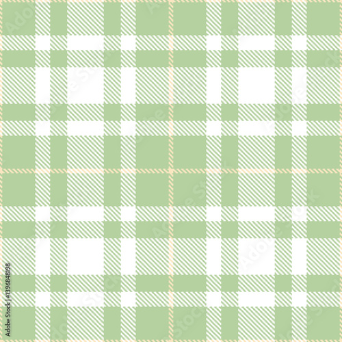 Pastel light grey green Seamless Tartan with Mellow white accents Textile Design