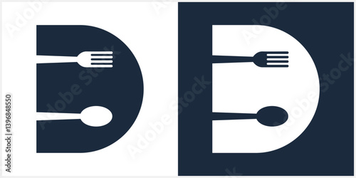 initial d food equipment simple logo template vector icon abstract