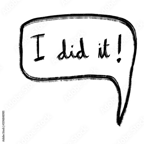 I did it text letter word typography hand writing written doodle cute lettering success graduation message png transparent digital sticker clipart