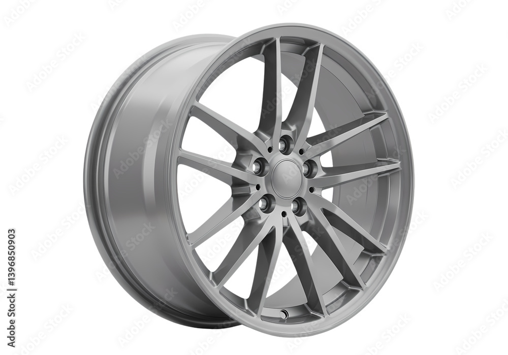 Silver Alloy Car Wheel Rim Design isolated on transparent background Silver Alloy Car Wheel Rim Design isolated on transparent background