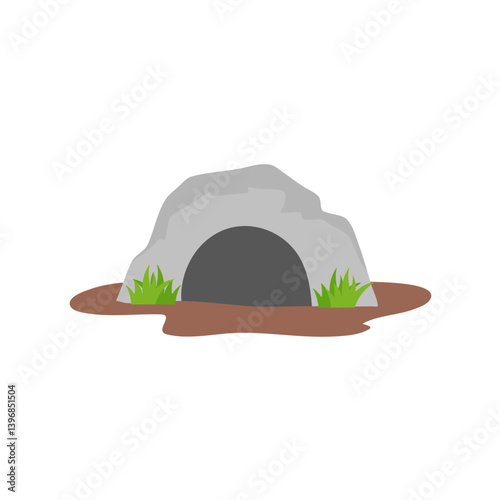 Cartoon wolf lair vector illustration 