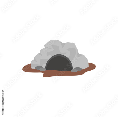 Cartoon wolf lair vector illustration 
