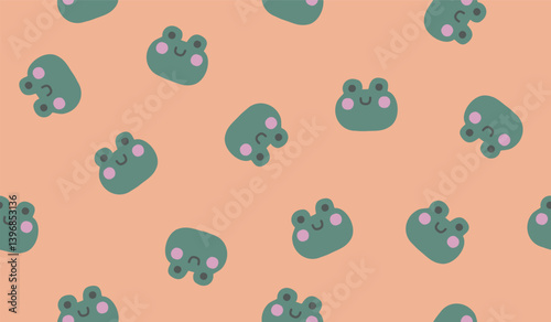 Cute frog pattern background vector design