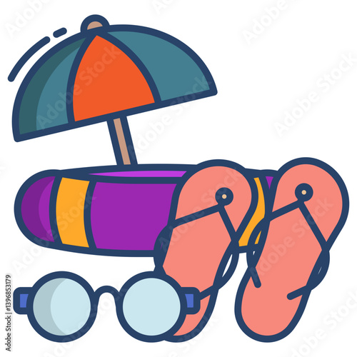 Linear color kitesurfing icon