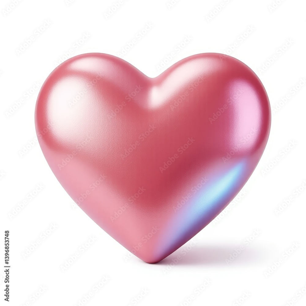 Shiny pink heart shape against white background Shiny pink heart shape against white background