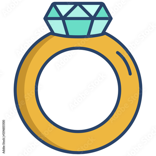 Linear color Diamond ring icon