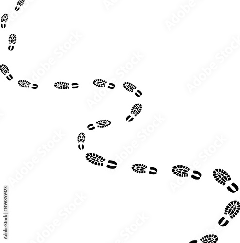  NewVectorIllustrationSign nvis - sole - shoeprints . shoe vector trail . footprint . track banner . human tracks background . black transparent sign .