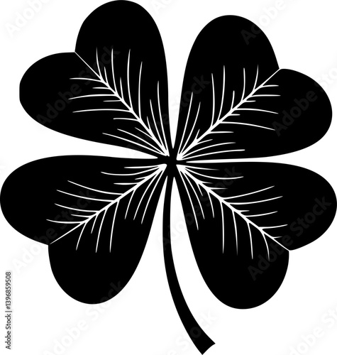 OutlineFilledVectorSign ofvs - four leaf clover vector icon . shamrock sign . good luck . saint patricks day . transparent . black outline and filled version .