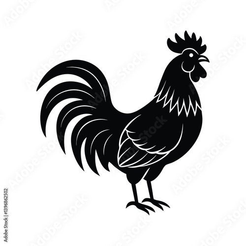 Silhouette art illustration of a rooster.eps