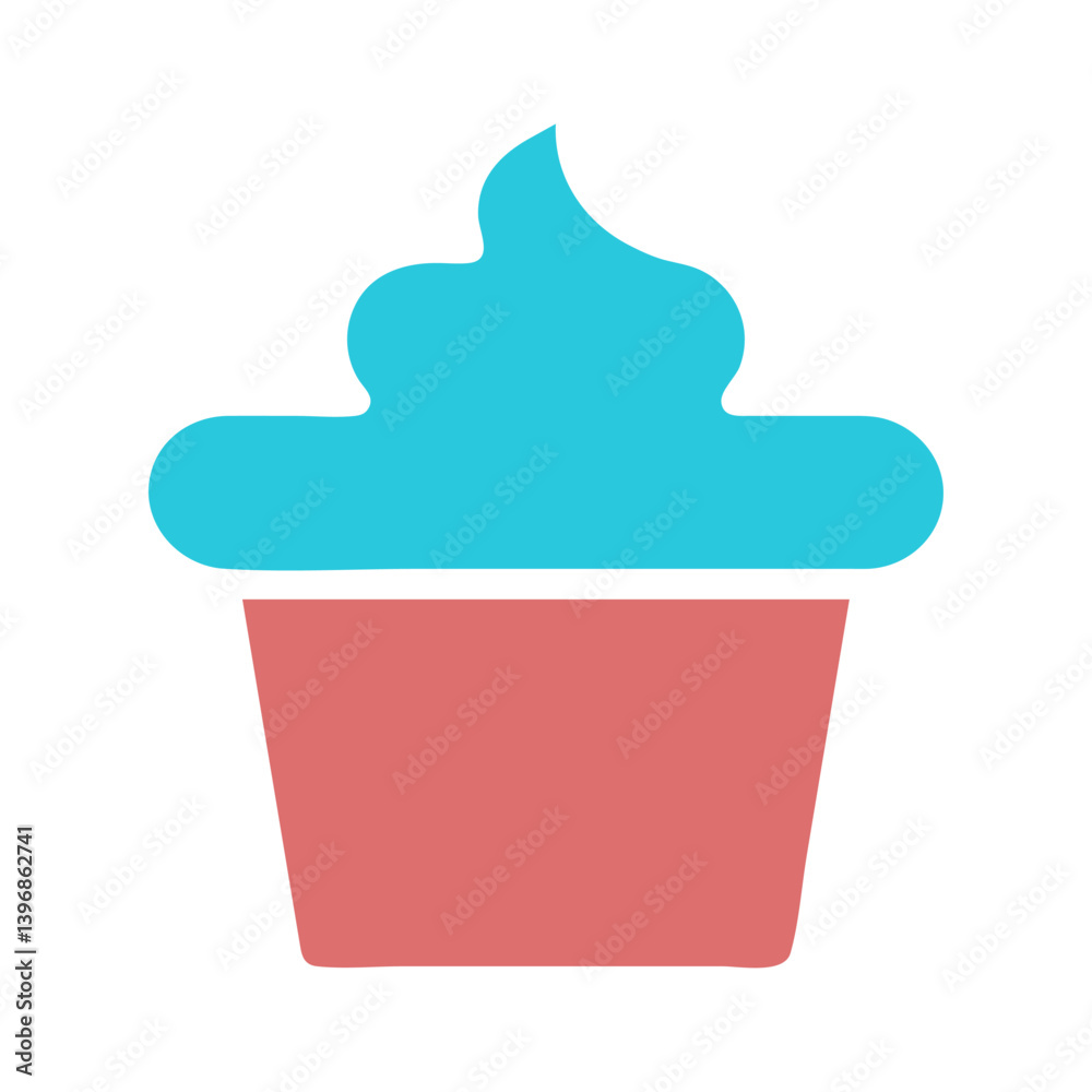 Minimalist cupcake design with pastel hues, suitable for branding or illustration Minimalist cupcake design with pastel hues, suitable for branding or illustration