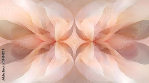 Abstract Peach Floral Design, Soft Hues