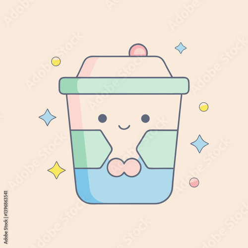 Glass with lid With eyes