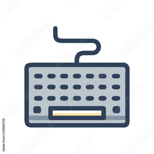 Keyboard Representing Input Device for Typing Icon Design