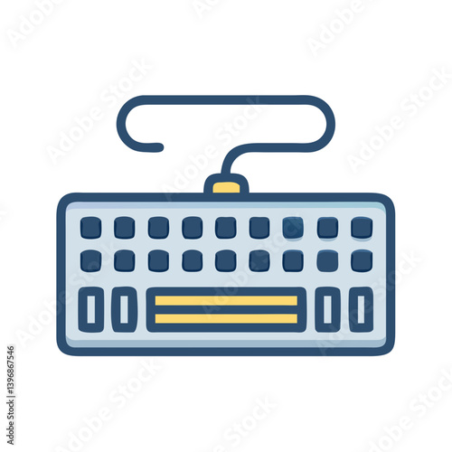 Keyboard Representing Input Device for Typing Icon Design