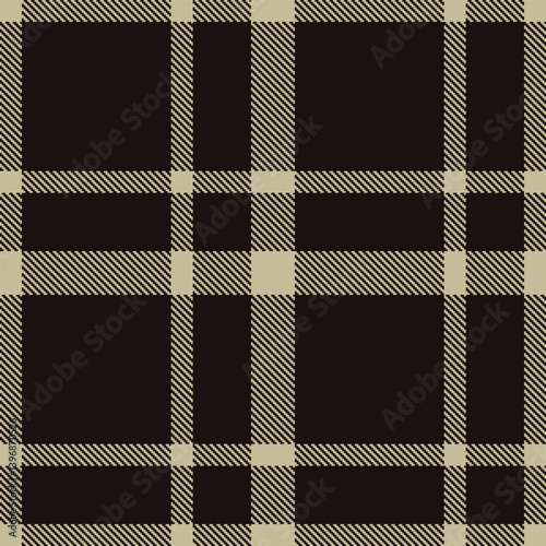 Iridescent putty Seamless Tartan with Classic very dark brown accents Textile Design