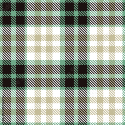 Smoky tea and Vibrant white Seamless Tartan Textile Design